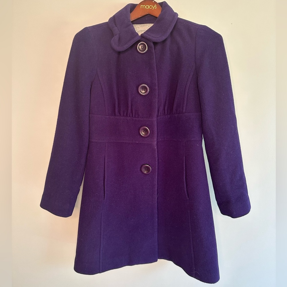 Purple wool coat by Jessica Simpson